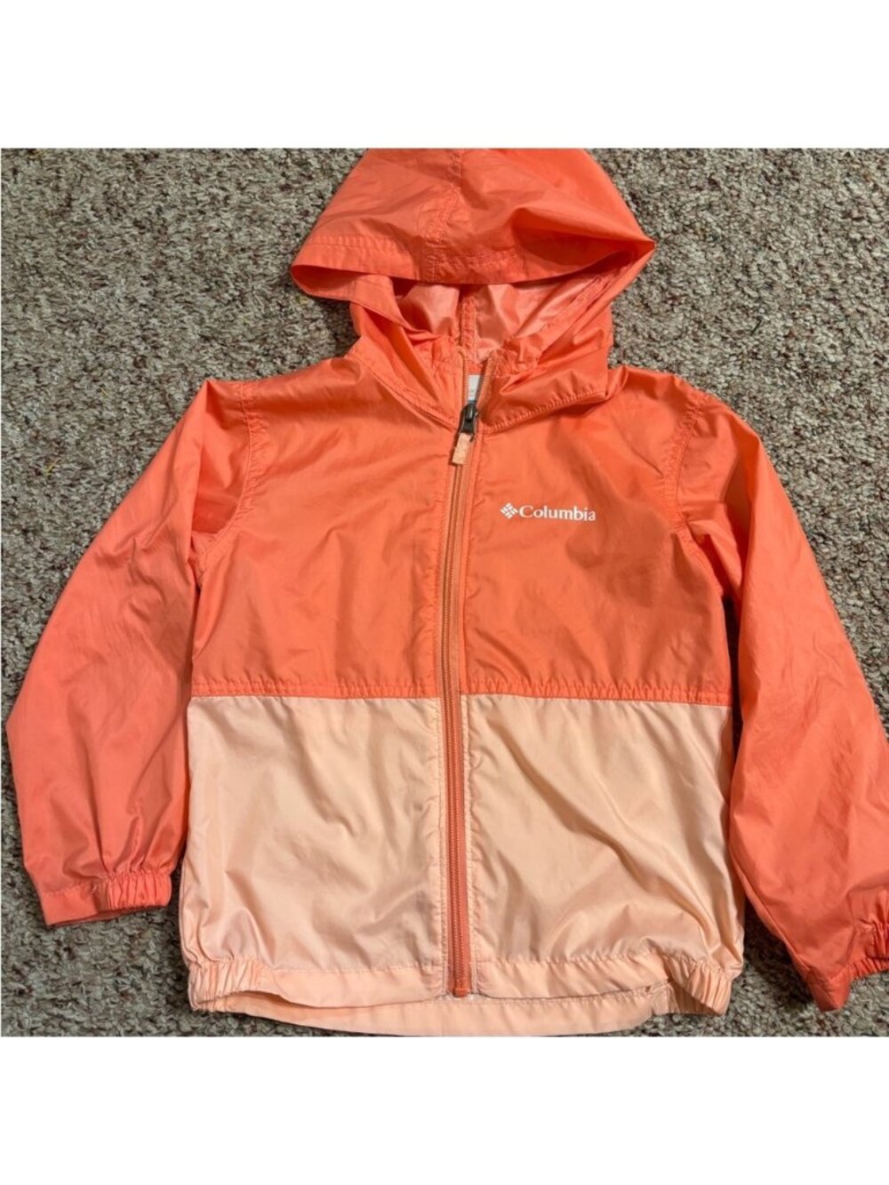 Columbia Two-Tone Rain-Zillow Hooded Windbreaker Jacket